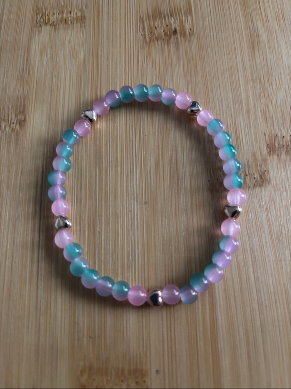 Multi-Color Pastel Beaded Stretch Bracelet - Cotton Candy